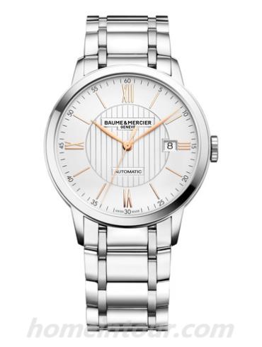 名士10374男表克莱斯麦系列-银色表带/表径40mm