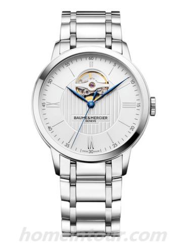 名士10295男表克莱斯麦系列-银色表带/表径40mm