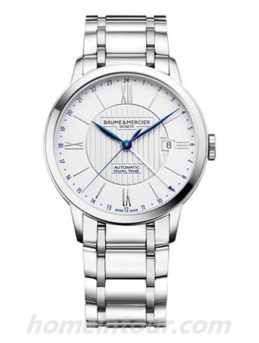 名士10273男表克莱斯麦系列-银色表带/表径40mm