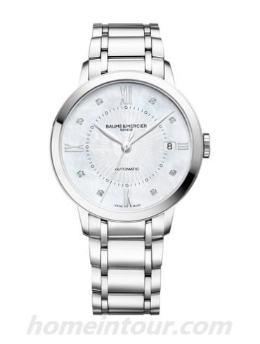 名士10221女表克莱斯麦系列-银色表带/表径36.5mm