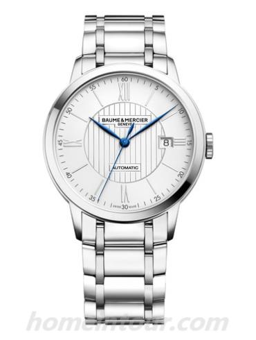 名士10215男表克莱斯麦系列-银色表带/表径40mm