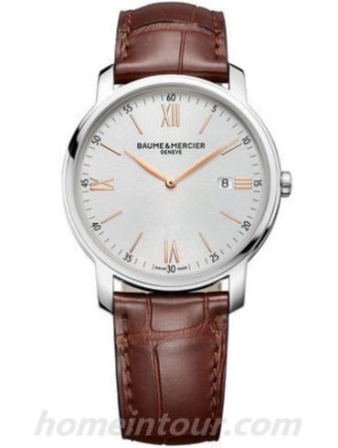 名士10144男表克莱斯麦系列-棕色表带/表径42mm