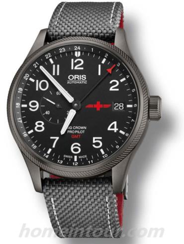 豪利时748_7710_4284男表航空系列-灰色表带/表径45mmmm