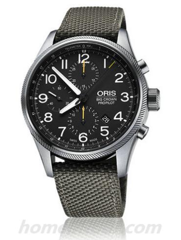 豪利时01_774_7699_4134-07_5_22_17FC男表航空系列-军绿色表带/表径44mm