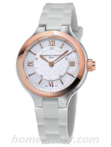 康斯登FC-281WH3ER2女表传统型智能腕表-白色表带/表径34mm