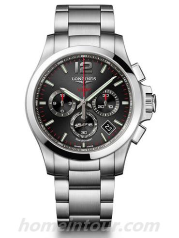 浪琴L3.717.4.56.6男表康卡斯系列-银色表带/表径42mm