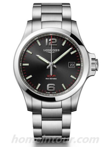 浪琴L3.726.4.56.6男表康卡斯系列-银色表带/表径43mm