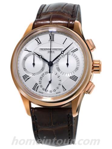康斯登FC-760MC4H4男表Manufacture系列-棕色表带/表径42mm