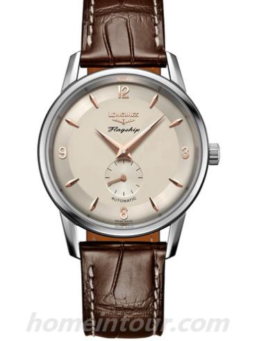 浪琴L4.817.4.76.2女表军旗系列-棕色表带/表径38.5mm