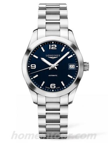 浪琴L2.385.4.96.6女表康铂系列-银色表带/表径34mm