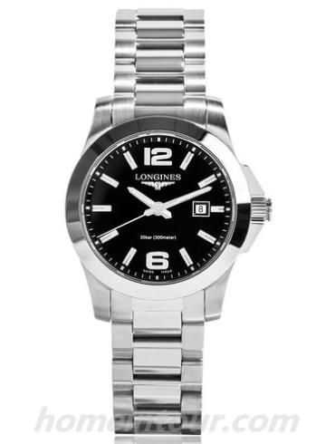 浪琴L3.277.4.58.6女表康卡斯系列-银色表带/表径29.50mm