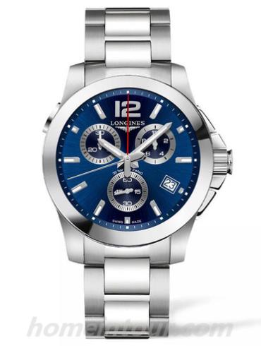 浪琴L3.702.4.96.6男表康卡斯系列-银色表带/表径41.00mm