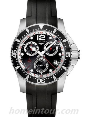 浪琴L3.743.4.56.2男表康卡斯系列-黑色表带/表径41.00mm