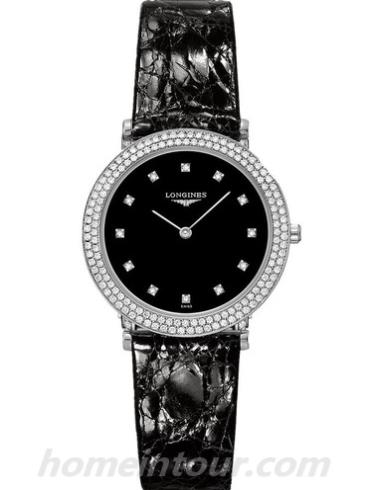 浪琴L4.515.0.58.2女表嘉岚系列-黑色表带/表径31.00mm