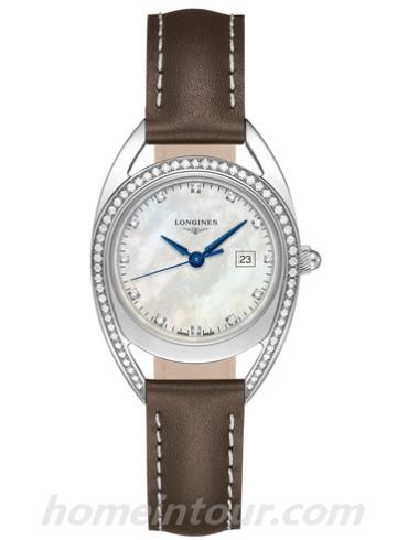 浪琴L6.137.0.87.2女表骑仕系列-棕色表带/表径30mm