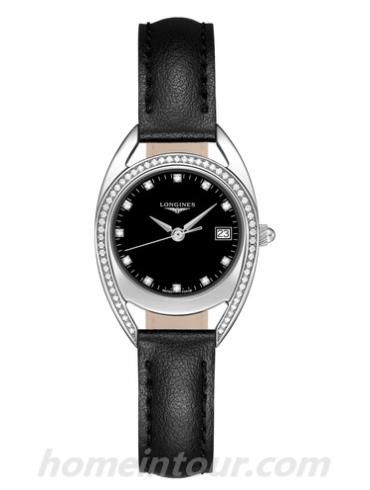 浪琴L6.136.0.57.0女表骑仕系列-黑色表带/表径26mm