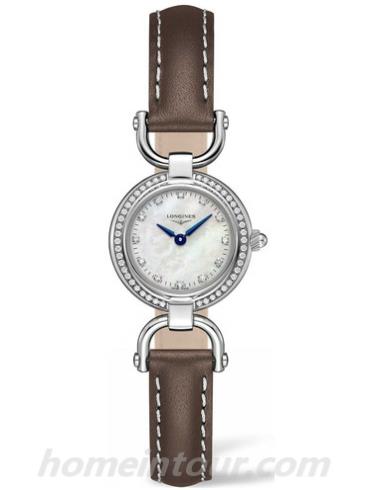 浪琴L6.129.0.87.2女表骑仕系列-棕色表带/表径23.5mm