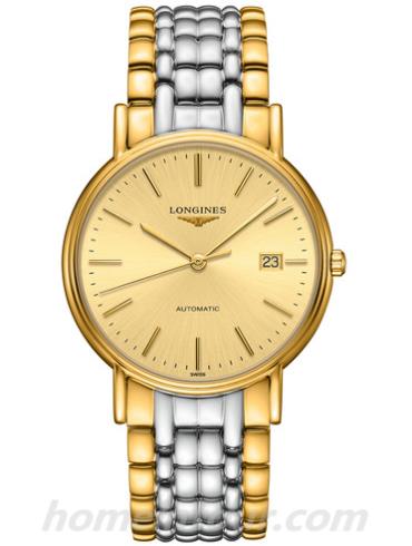 浪琴L4.921.2.32.7男表瑰丽系列-间金色表带/表径38.5mm