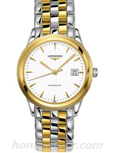 浪琴L4.874.3.22.7男表军旗系列-间金色表带/表径38.5mm