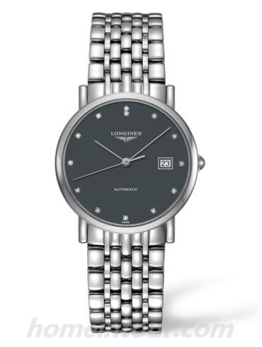 浪琴L4.809.4.78.6男表博雅系列-银色表带/表径34.5mm