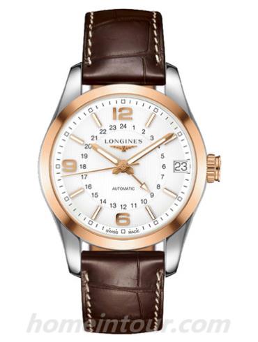 浪琴L2.799.5.76.3男表康铂系列-间金色表带/表径42mm