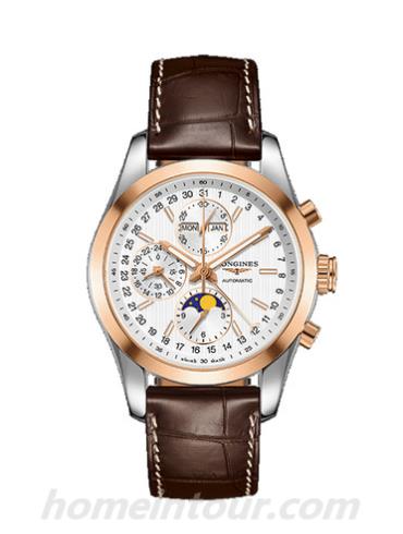 浪琴L2.798.5.72.3男表康铂系列-黑色表带/表径42mm