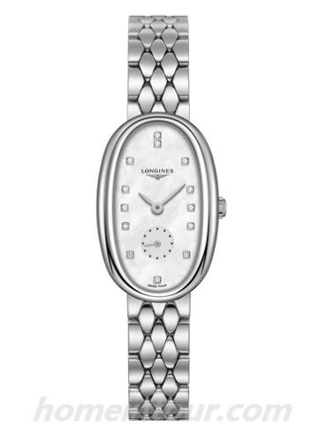 浪琴L2.306.4.87.6女表圆舞曲系列-银色表带/表径21.9x34mm