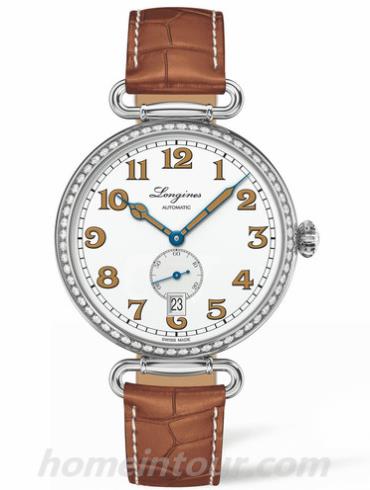 浪琴L2.309.0.23.2女表经典复古系列-蜜色表带/表径38.5mm