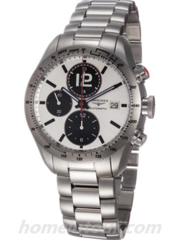 浪琴L3.636.4.70.6男表极速系列-银色表带/表径42mm