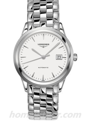 浪琴L4.874.4.12.6男表军旗系列-银色表带/表径38.5mm