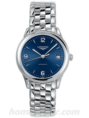 浪琴L4.774.4.96.6男表军旗系列-银色表带/表径35.5mm