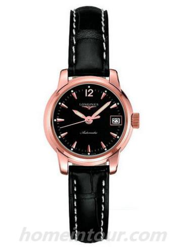 浪琴L2.263.8.52.3女表索伊米亚系列-黑色表带/表径26mm