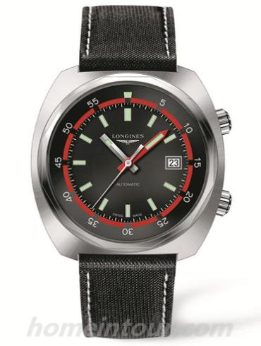 浪琴L2.795.4.52.2男表经典复古系列-黑色表带/表径43mm