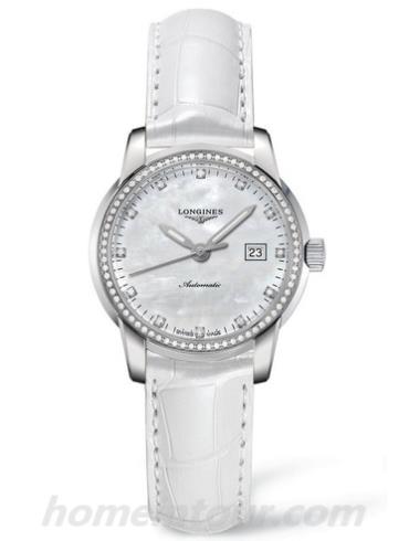 浪琴L2.563.0.87.2女表索伊米亚系列-白色表带/表径30mm