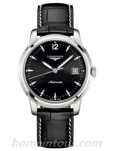 浪琴L2.766.4.52.4男表索伊米亚系列-黑色表带/表径39mm