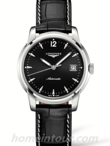 浪琴L2.763.4.52.4男表索伊米亚系列-黑色表带/表径38.5mm