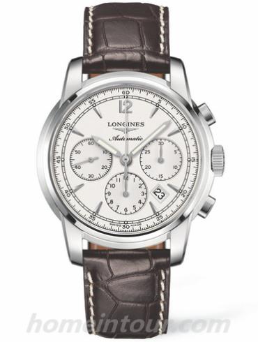 浪琴L2.784.4.72.0男表索伊米亚系列-棕色表带/表径43mm