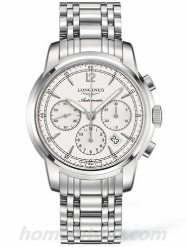 浪琴L2.784.4.72.6男表索伊米亚系列-银色表带/表径43mm