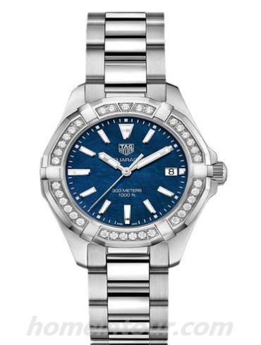 豪雅WAY131N.BA0748女表竞潜Aquaracer系列-银色表带/表径35mm