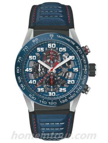 豪雅CAR2A1N.FT6100男表卡莱拉Carrera系列-蓝色表带/表径45mm