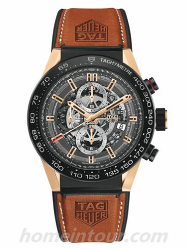 豪雅CAR2A5C.FT6125 男表卡莱拉Carrera系列-棕色表带/表径45mm