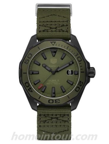 豪雅WAY208E.FC8222男表竞潜Aquaracer系列-军绿色表带/表径43mm