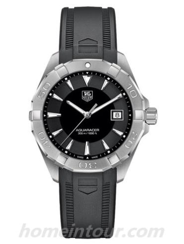 豪雅WAY1110.FT8021男表竞潜Aquaracer系列-黑色表带/表径40.5mm