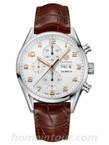 豪雅CV2A1AC.FC6380男表卡莱拉Carrera系列-棕色表带/表径43mm