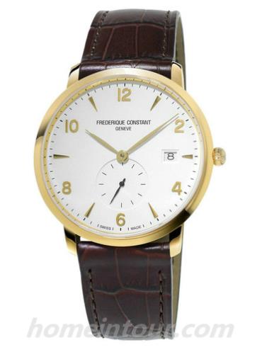 康斯登FC-245V45S5男表SLIMLINE系列-棕色表带/表径38.4mm