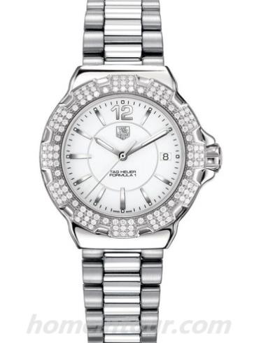 豪雅WAH1218.BA0852女表F1系列-银色表带/表径37mm