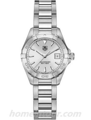 豪雅WAY1411.BA0920女表竞潜Aquaracer系列-银色表带/表径27mm