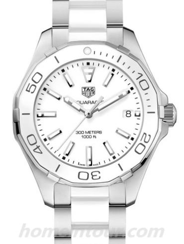 豪雅WAY131B.BA0914女表竞潜Aquaracer系列-白色/银色表带/表径35mm