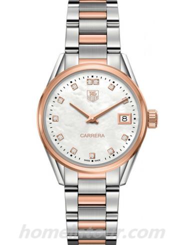 豪雅WAR1353.BD0779女表卡莱拉Carrera系列-间金色表带/表径32mm