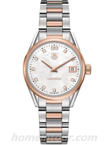 豪雅WAR1352.BD0779女表卡莱拉Carrera系列-间金色表带/表径32mm